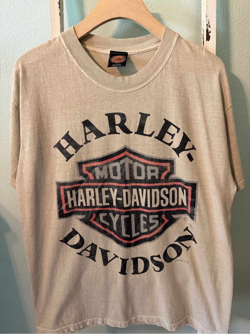 Harley-Davidson 90’s Vintage Bar Shield T-Shirt Beige Key West Florida Size L